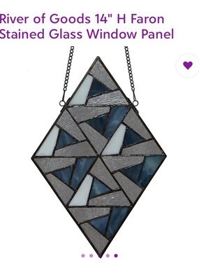 Blue & Gray Faron Stained Glass Window Panel